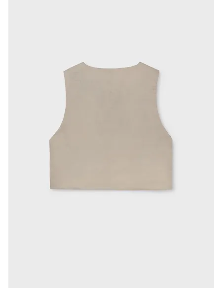 Chaleco botones imitacion lin - Arena     