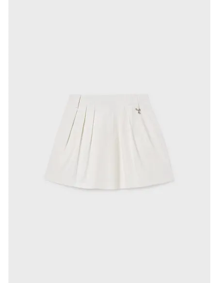 Falda pantalon plana gabardin - Crudo     