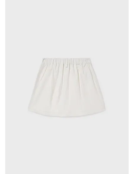 Falda pantalon plana gabardin - Crudo     