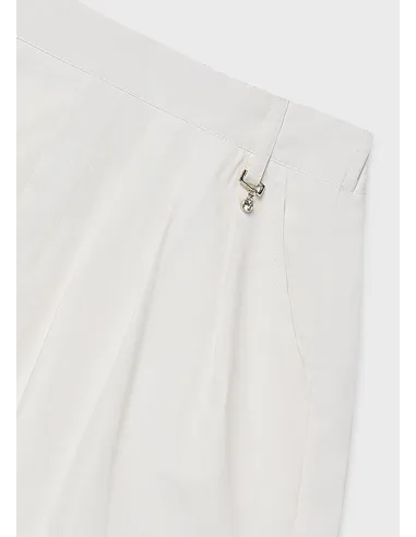 Falda pantalon plana gabardin - Crudo     