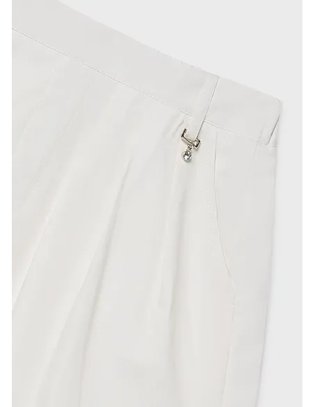 Falda pantalon plana gabardin - Crudo     
