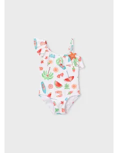Bañador niña asimetrico - Calabaza  
