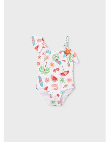 Bañador niña asimetrico - Calabaza  