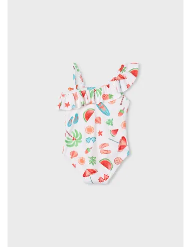 Bañador niña asimetrico - Calabaza  