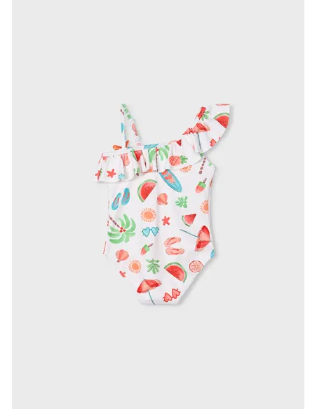 Bañador niña asimetrico - Calabaza  