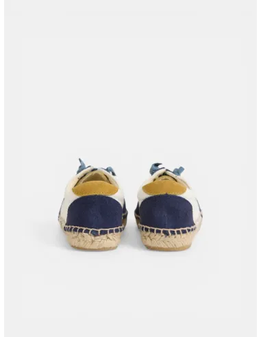 Alpargata kids suela rafia azul marino
