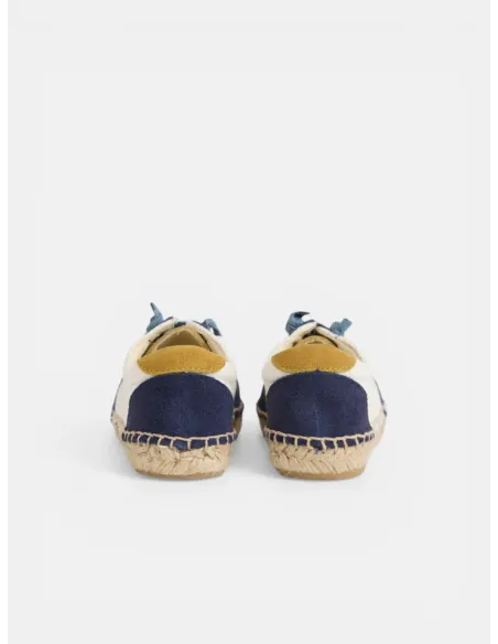 Alpargata kids suela rafia azul marino
