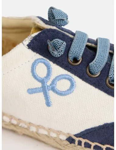 Alpargata kids suela rafia azul marino