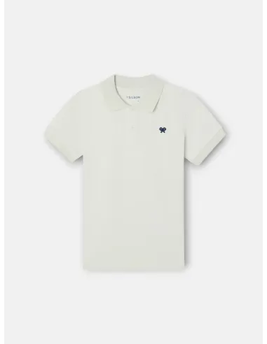 Polo kids liso logo rizo verde claro
