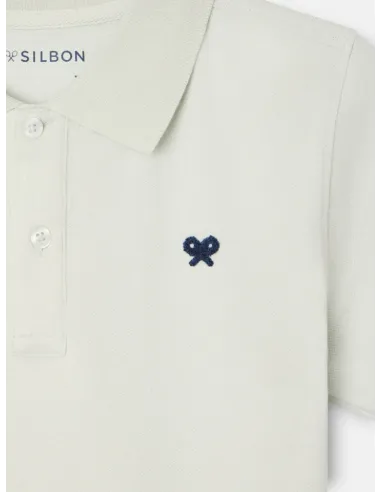 Polo kids liso logo rizo verde claro