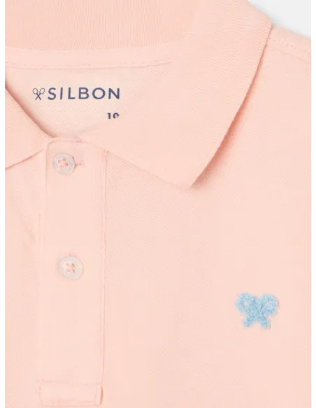 Polo kids liso logo rizo coral