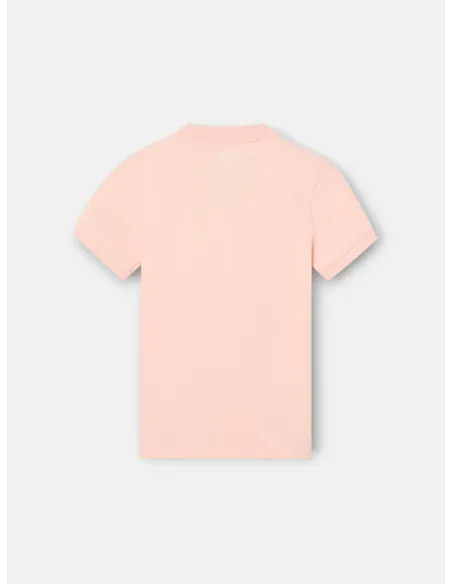 Polo kids liso logo rizo coral