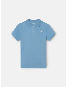 Polo kids liso logo rizo azul medio