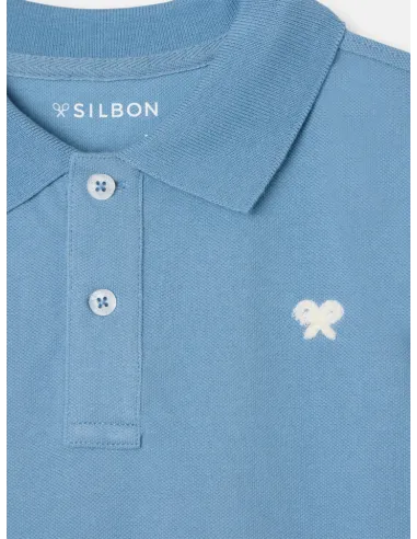 Polo kids liso logo rizo azul medio