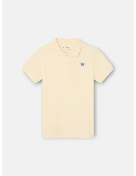 Polo kids liso logo rizo amarillo