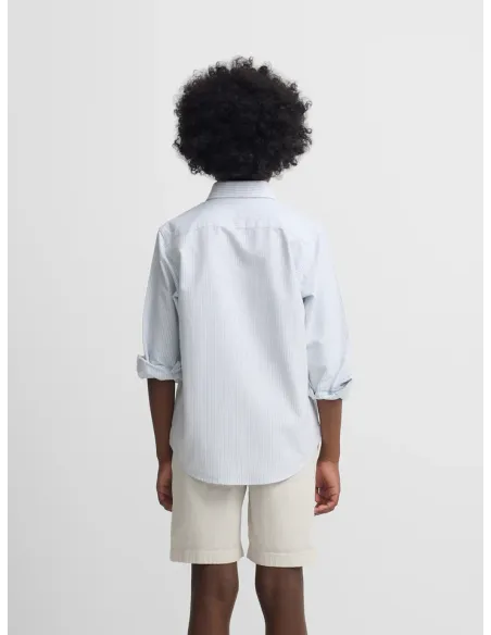 Camisa sport kids rayas oxford verde