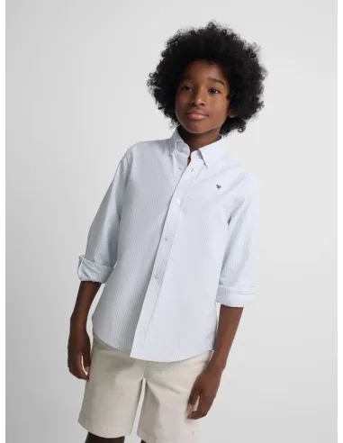 Camisa sport kids rayas oxford verde