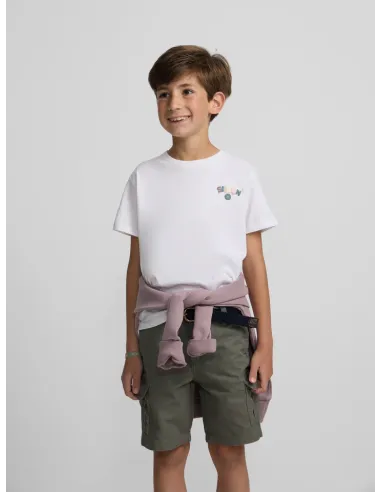 Camiseta kids happy blanco