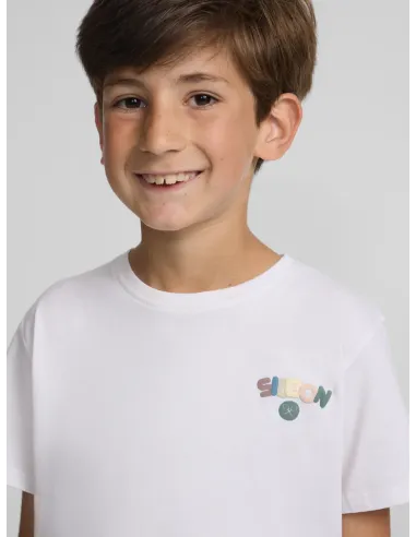 Camiseta kids happy blanco