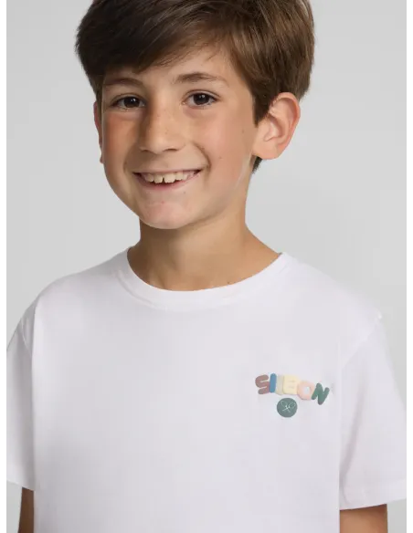 Camiseta kids happy blanco