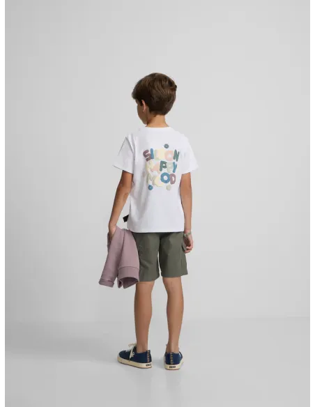 Camiseta kids happy blanco