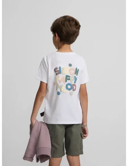 Camiseta kids happy blanco