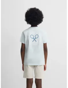 Camiseta kids raqueta etnica azul claro