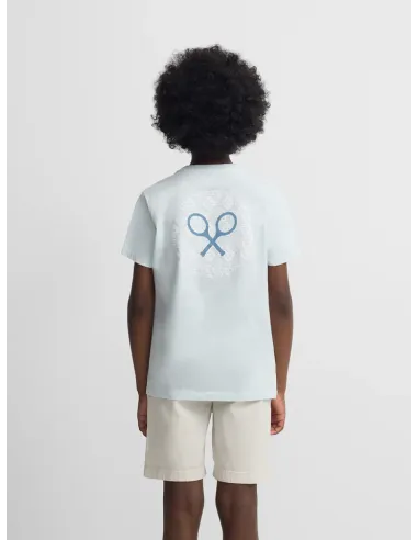 Camiseta kids raqueta etnica azul claro