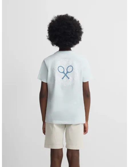 Camiseta kids raqueta etnica azul claro