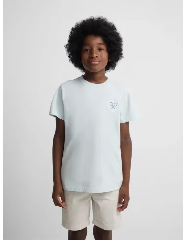 Camiseta kids raqueta etnica azul claro
