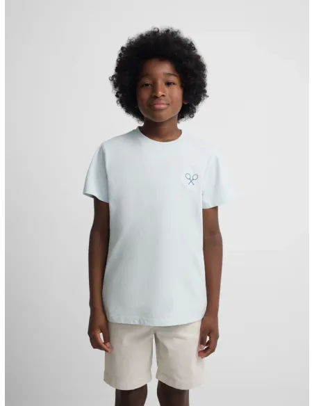 Camiseta kids raqueta etnica azul claro