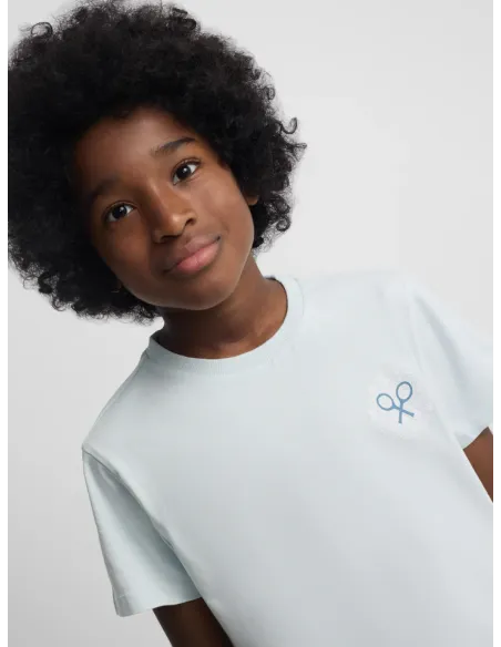 Camiseta kids raqueta etnica azul claro