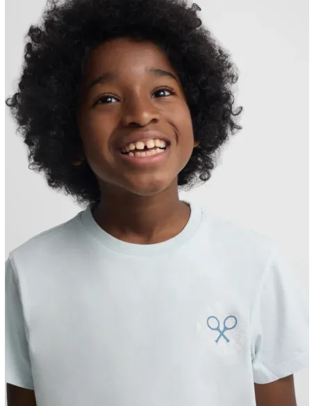 Camiseta kids raqueta etnica azul claro