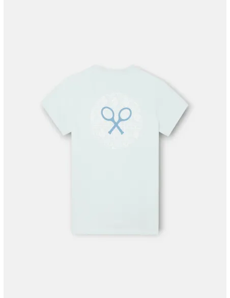 Camiseta kids raqueta etnica azul claro
