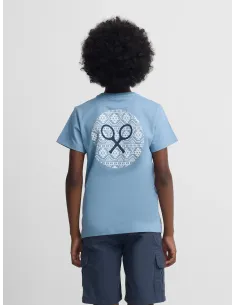 Camiseta kids raqueta etnica azul marino 