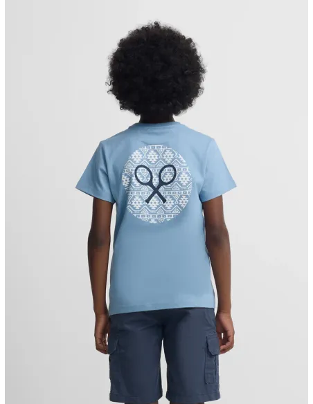 Camiseta kids raqueta etnica azul marino 