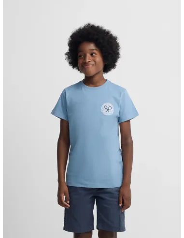Camiseta kids raqueta etnica azul marino 