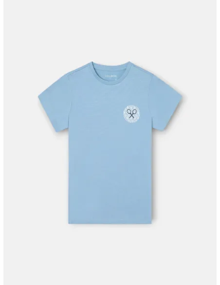 Camiseta kids raqueta etnica azul marino 