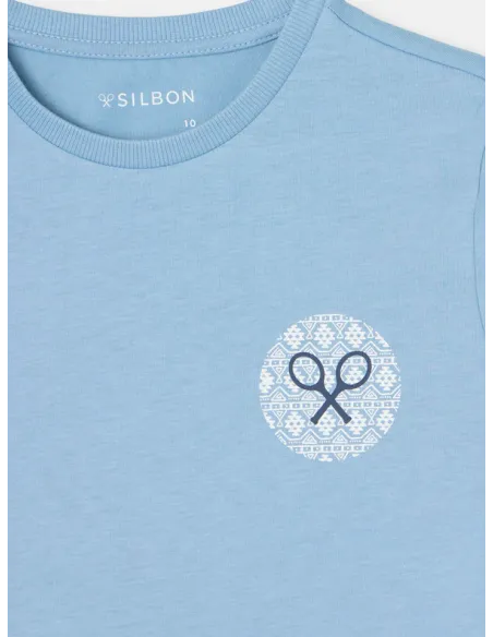 Camiseta kids raqueta etnica azul marino 