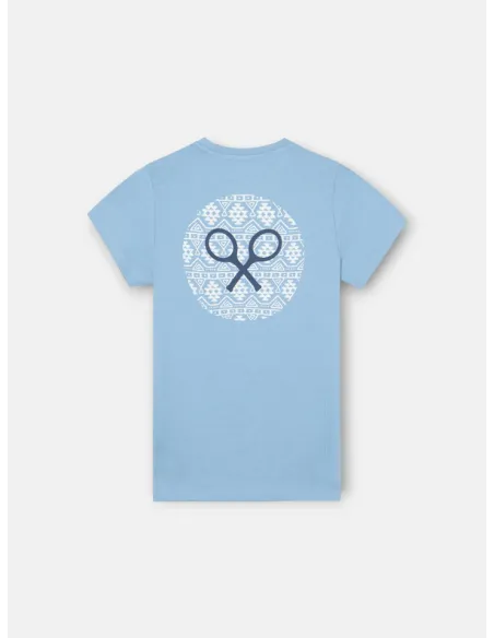 Camiseta kids raqueta etnica azul marino 