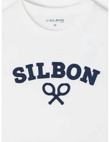 Camiseta kids raqueta media blanca