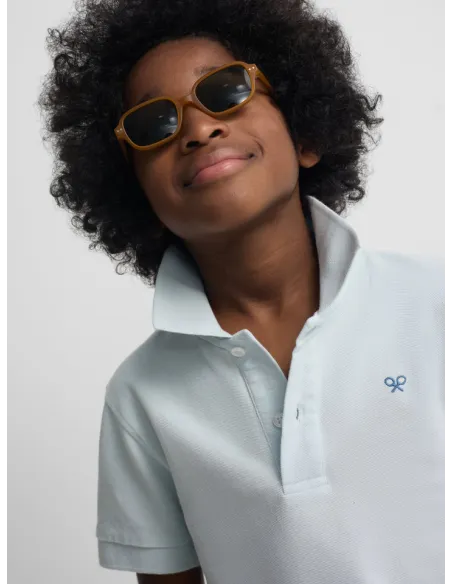 Polo kids raqueta etnica azul