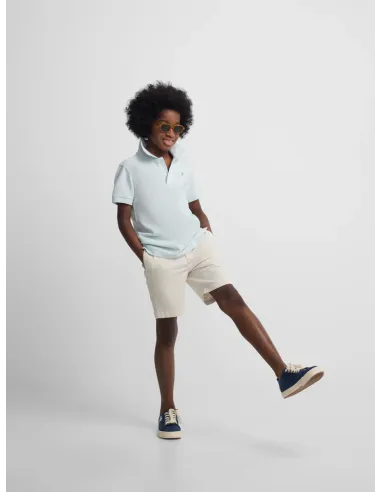 Polo kids raqueta etnica azul