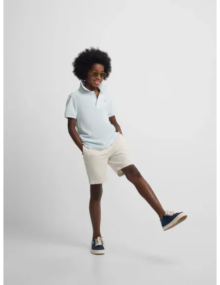 Polo kids raqueta etnica azul