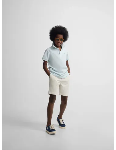 Polo kids raqueta etnica azul