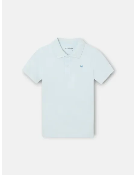 Polo kids raqueta etnica azul