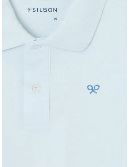 Polo kids raqueta etnica azul