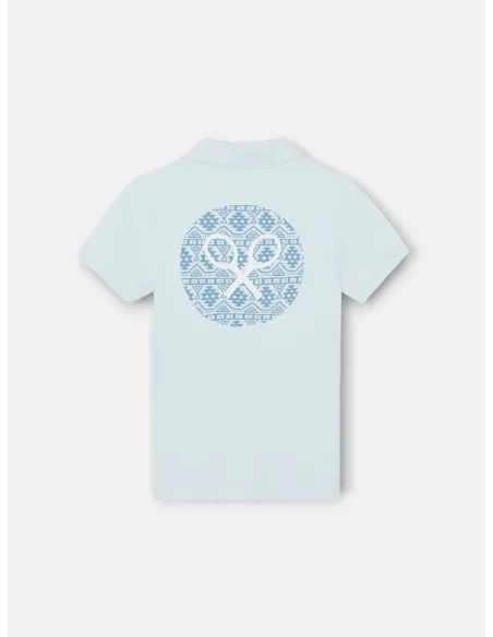 Polo kids raqueta etnica azul