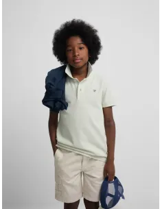 Polo kids raqueta etnica verde