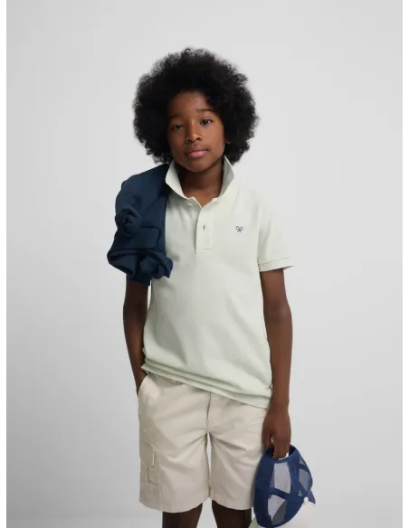 Polo kids raqueta etnica verde
